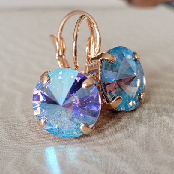 Austrian Crystal Earrings in Rose Gold - Picture 5 of 9